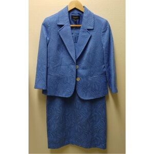 Talbots Women’s 2pc Blazer and Sheath Dress Suit Set in Blue Size 6
